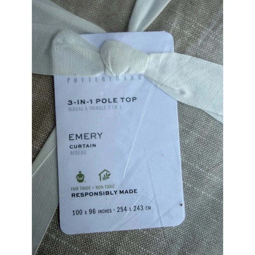 1 Pottery Barn Emery Linen Curtain Panel 100